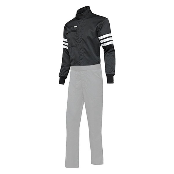 Simpson Safety 402212 Driving Jacket, Classic, SFI 3.2A/5, Double Layer, Nomex, Black / White Stripes, Medium, Each