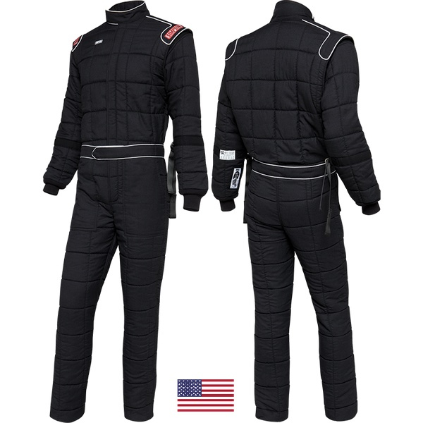Simpson Safety 4902231 Driving Suit, Drag, 1-Piece, SFI 3.2A/15, Nomex, Black, Medium, Each