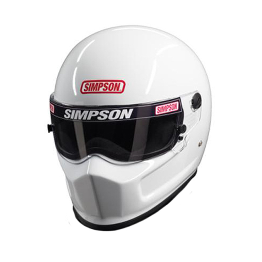 Simpson Safety 7210011 Helmet, Super Bandit, Snell SA2020, Head and Neck Support Ready, White, Small, Each