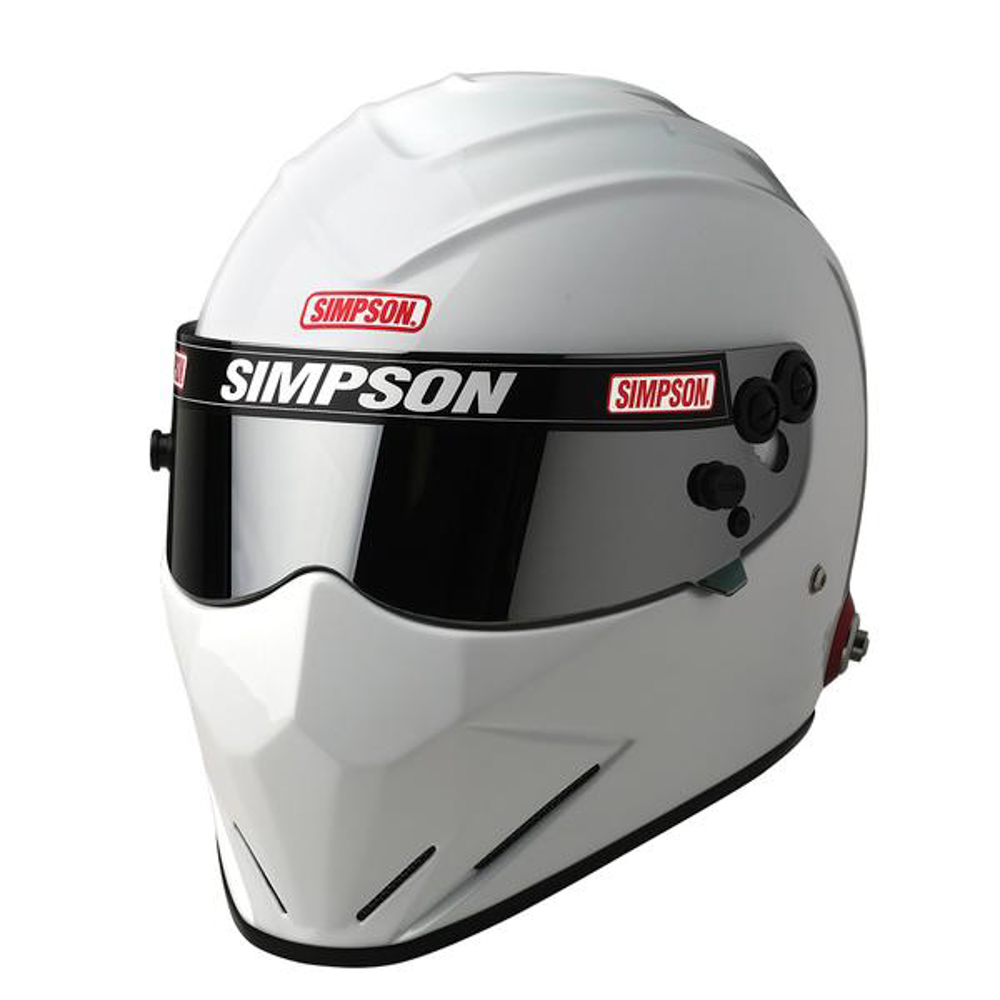 Simpson Safety 7297121 Helmet, Diamondback, Snell SA2020, Head and Neck Support Ready, White, Size 7-1/2, Each