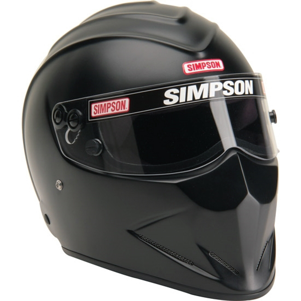 Simpson Safety 7297348 Helmet, Diamondback, Snell SA2020, Head and Neck Support Ready, Flat Black, Size 7-3/4, Each