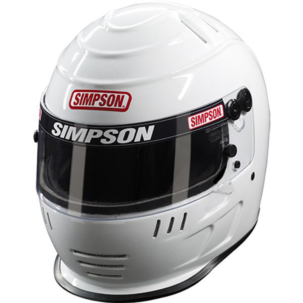 Simpson Safety 7707141 Helmet, Speedway Shark, Snell SA2020, Head and Neck Support Ready, White, Size 7-1/4, Each