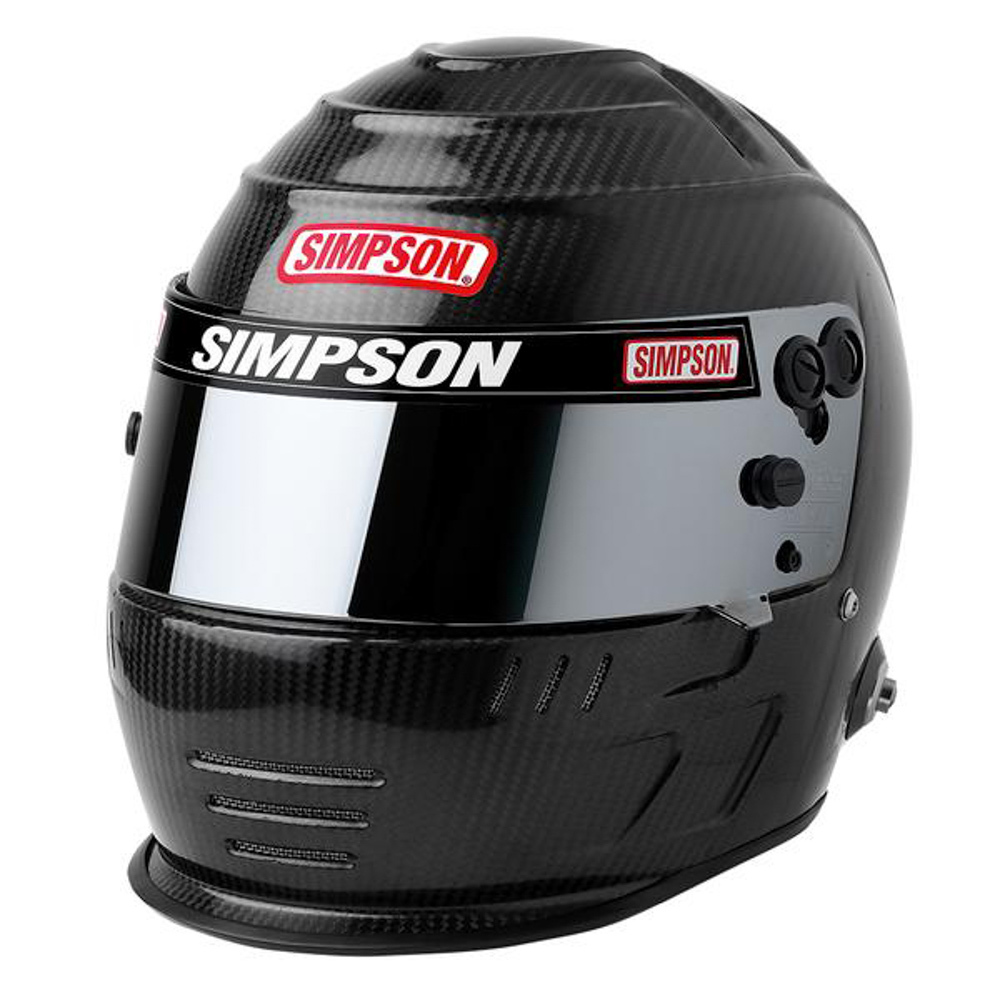 Simpson Safety 770758C Helmet, Speedway Shark, Snell SA2020, Head and Neck Support Ready, Carbon Fiber, Size 7-5/8, Each