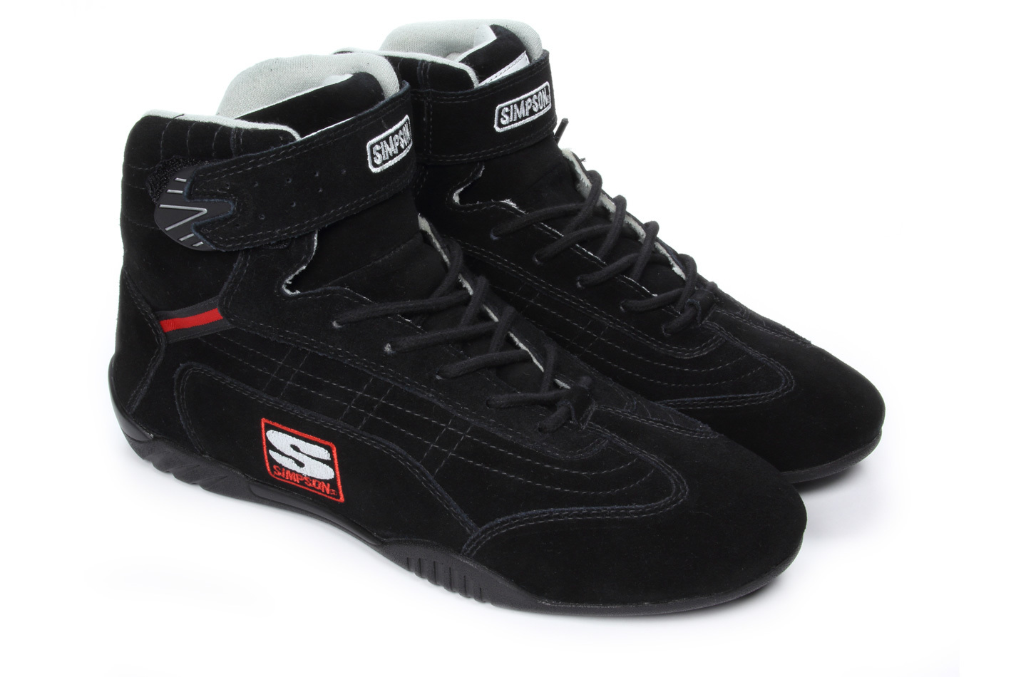 Simpson Safety AD115BK Driving Shoe, Adrenaline, High-Top, SFI 3.3/5, Suede Outer, Nomex Inner, Black, Size 11-1/2, Pair