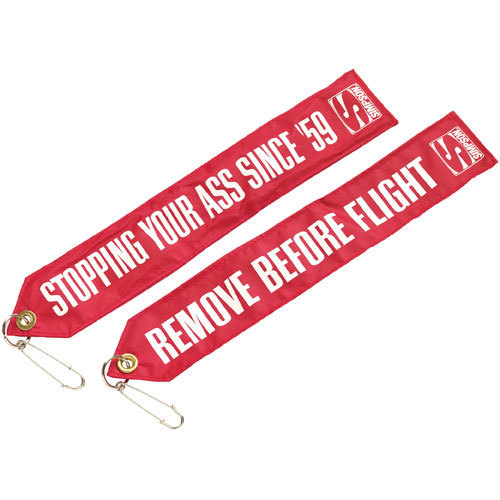 Simpson Safety CHUTFELAG Drag Parachute Flag, Remove Before Flight, Stopping Your Ass Since 59, Nylon, Red, White Lettering, Each