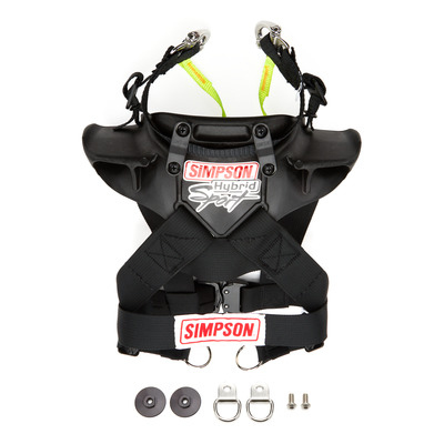 Simpson Safety HSYTH11SAS Head and Neck Support, Hybrid Sport Jr., SFI 38.1, Plastic, Black, Youth, Kit