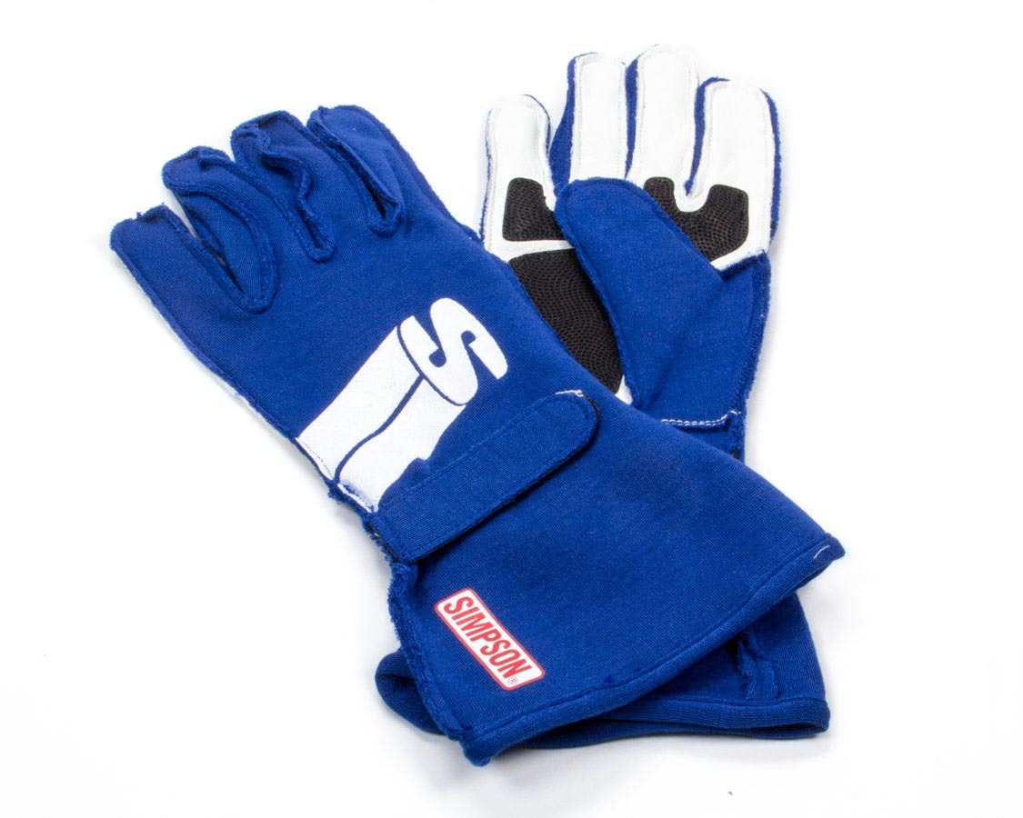 Simpson Safety IMLB Driving Gloves, Impulse, SFI 3.3/5, Double Layer, Nomex, Blue, Large, Pair