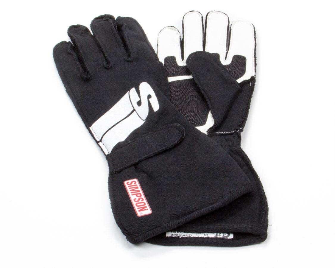 Simpson Safety IMLK Driving Gloves, Impulse, SFI 3.3/5, Double Layer, Nomex, Black, Large, Pair