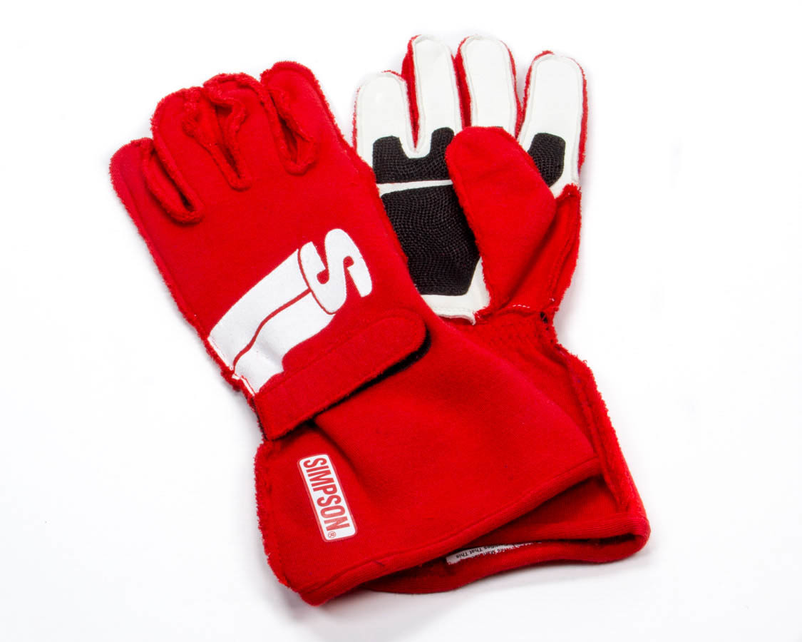 Simpson Safety IMLR Driving Gloves, Impulse, SFI 3.3/5, Double Layer, Nomex, Red, Large, Pair