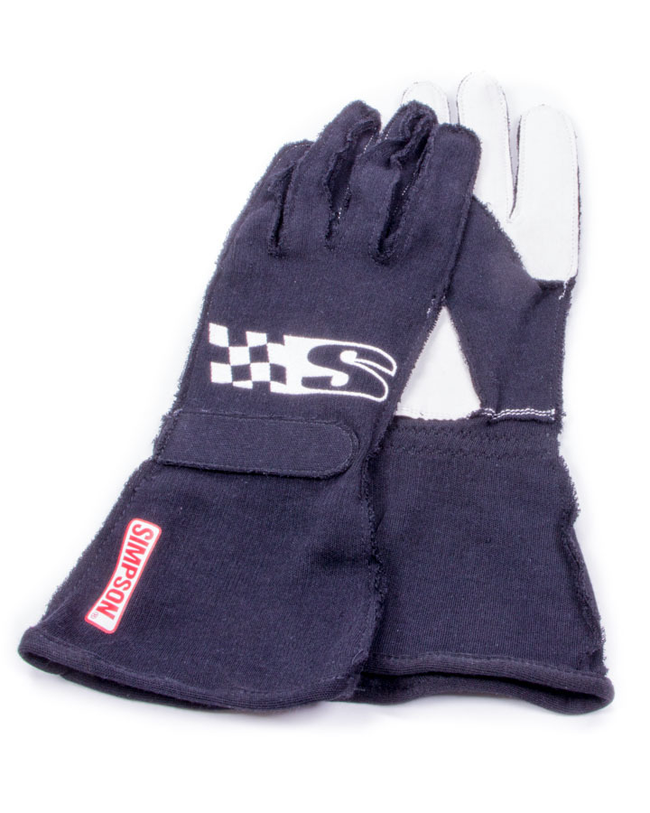 Simpson Safety SSMK Driving Gloves, Super Sport, SFI 3.3/1, Single Layer, Nomex, Black, Medium, Pair