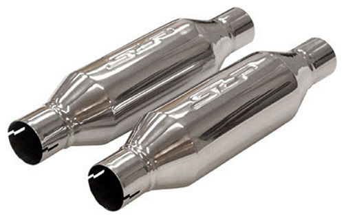 SLP Performance 31064 Muffler, Loudmouth II, 2-1/2 in Center Inlet, 2-1/2 in Center Outlet, 4-1/2 in Diameter Body, 18-3/16 in Long, Stainless, Polished, Pair