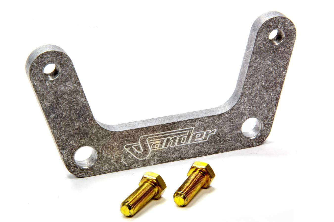 Sander Engineering 1054-2 - Brake Caliper Bracket, Front, Aluminum, Natural, 12 in Rotor, 5-1/4 in Lug Mount Calipers, Sprint Car Spindles, Each