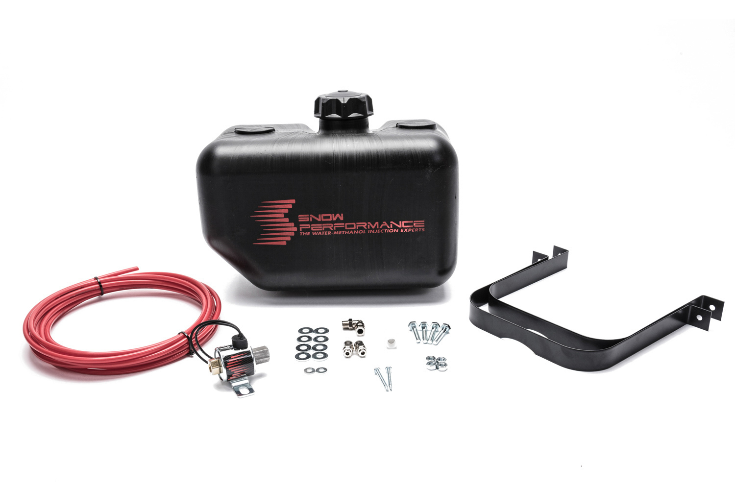 Snow Performance 40014 Water Injection Reservoir, 2.5 Gal, 13 x 7.5 x 9.5 in High, Brackets / Hardware, Plastic, Black, Snow Performance Water Injection Systems, Kit