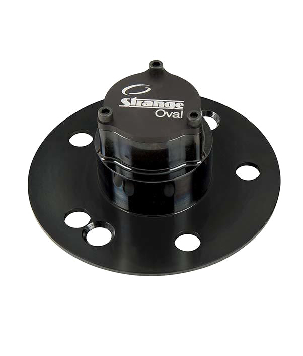 Strange Oval ADW530 Drive Flange, Camber, 5 x 5.00 in Bolt Pattern, Aluminum, Black Anodized, Howe Brakes, Each