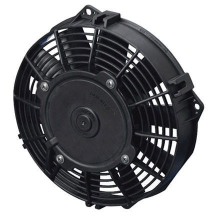Spal 30100343 Electric Cooling Fan, Low Profile, 7-1/2 in Fan, Pusher, 437 CFM, 12V, Straight Blade, 8-1/4 x 8 in, 2 in Thick, Plastic, Each