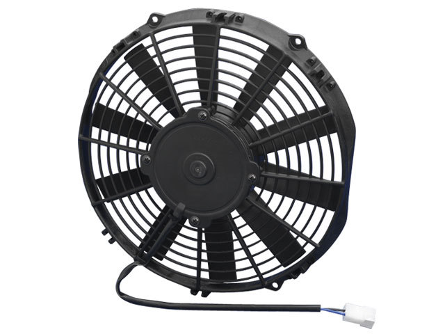 Spal 30100364 Electric Cooling Fan, Low Profile, 11 in Fan, Puller, 808 CFM, 12V, Straight Blade, 12-1/4 x 11-3/4 in, 2 in Thick, Plastic, Each
