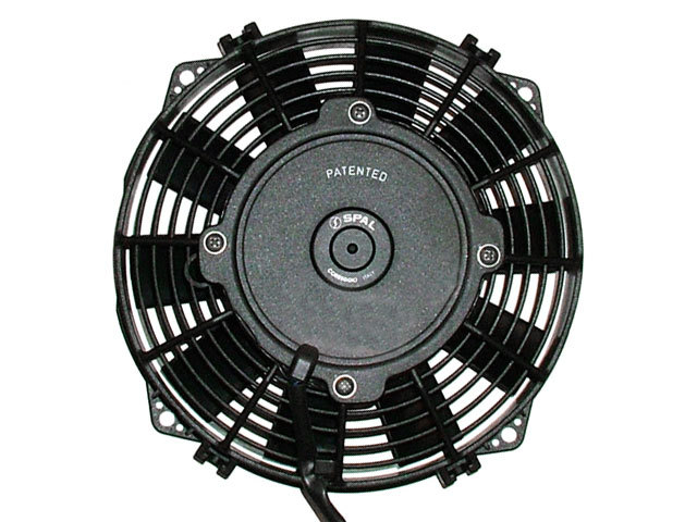 Spal 30100374 Electric Cooling Fan, Low Profile, 10 in Fan, Pusher, 650 CFM, 12V, Straight Blade, 9-3/4 x 10-9/16 in, 2 in Thick, Plastic, Each