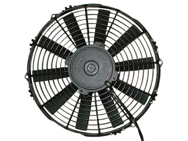 Spal 30101508 Electric Cooling Fan, Medium Profile, 13 in Fan, Pusher, 1186 CFM, 12V, Straight Blade, 14-3/16 x 13-5/8 in, 2-1/2 in Thick, Plastic, Each