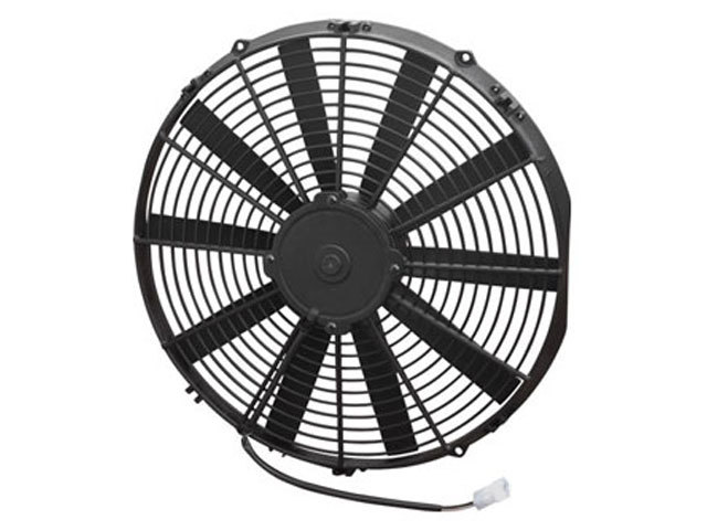 Spal 30101516 Electric Cooling Fan, Medium Profile, 16 in Fan, Puller, 1604 CFM, 12V, Straight Blade, 16-5/16 x 15-3/4 in, 2-1/2 in Thick, Plastic, Each