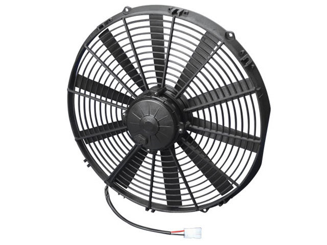 Spal 30102047 Electric Cooling Fan, High Performance, 16 in Fan, Pusher, 2036 CFM, 12V, Straight Blade, 16-5/16 x 15-3/4 in, 3-1/2 in Thick, Plastic, Each