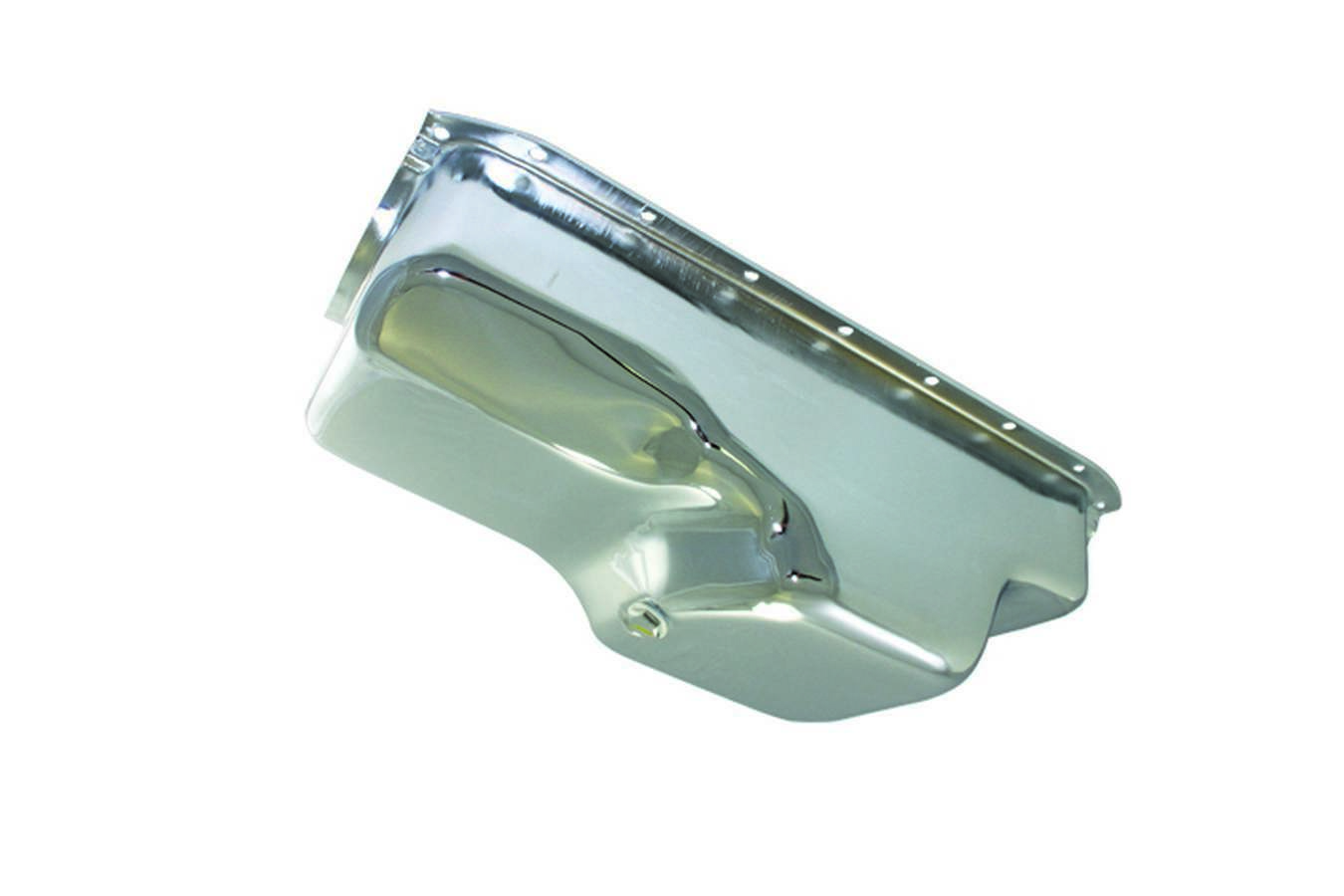 Specialty Products 7446 Engine Oil Pan, Rear Sump, Stock Capacity, Stock Depth, Steel, Chrome, Small Block Mopar, Each