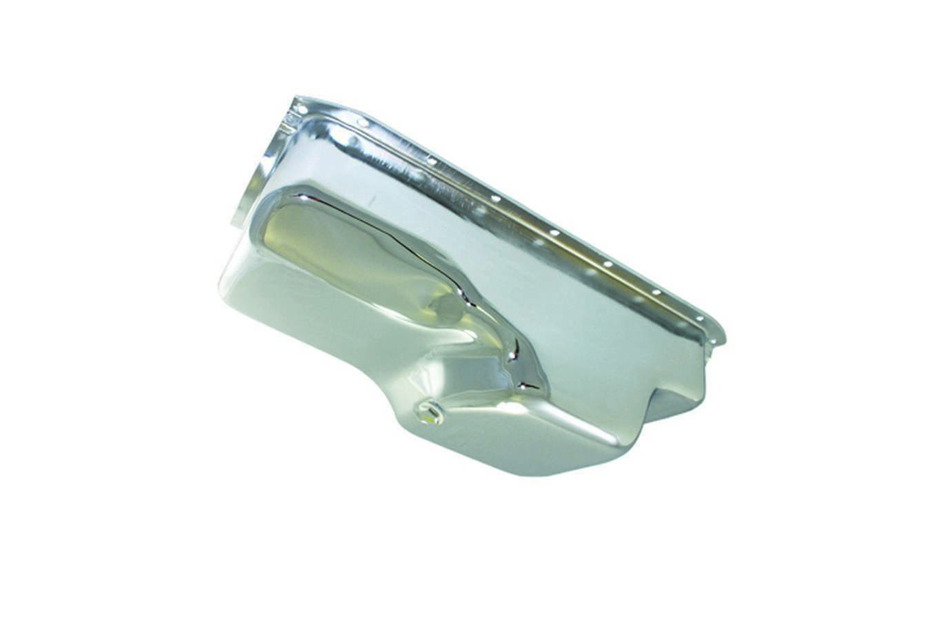 Specialty Products 7447 Engine Oil Pan, Rear Sump, Stock Capacity, Stock Depth, Steel, Chrome, Small Block Mopar, Each