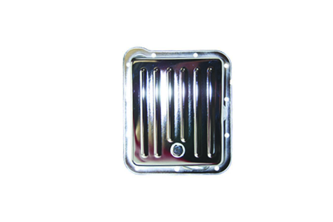 Specialty Products 7600 Transmission Pan, Stock Depth, Ribbed, Steel, Chrome, C4, Each