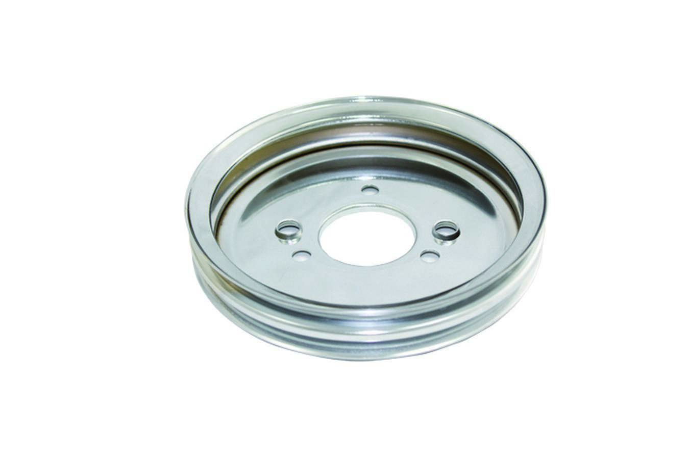 Specialty Products 8965 Crankshaft Pulley, V-Belt, 2 Groove, 7.594 in Diameter, Steel, Chrome, Short Water Pump, Big Block Chevy, Each