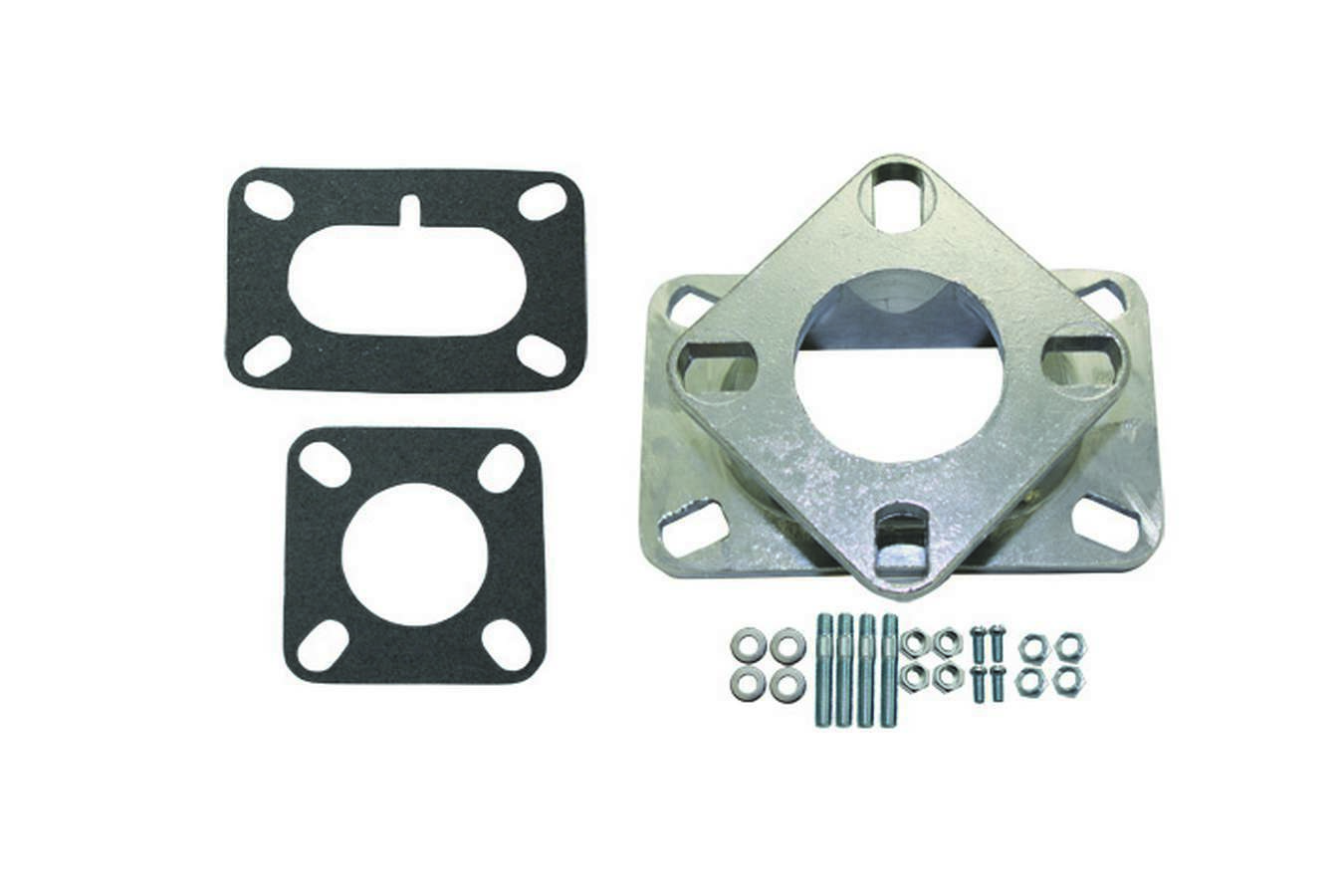 Specialty Products 9149 Carburetor Adapter, 1-5/8 in Thick, Open, Rochester 2-Barrel to 1 Barrel, Gasket / Hardware, Aluminum, Natural, Each