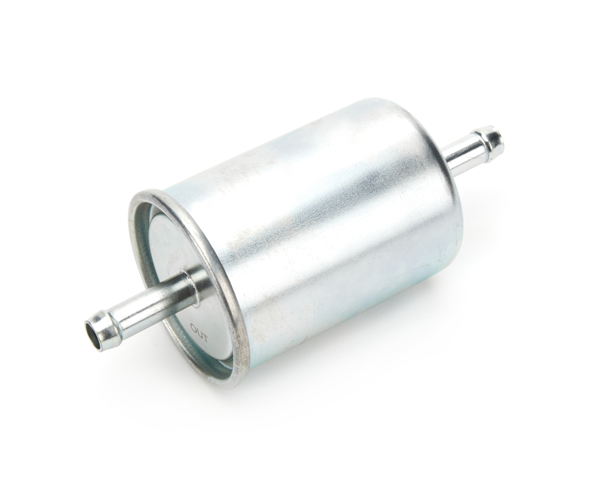 Specialty Products 9268 Fuel Filter, In-Line, 5 Micron, Paper Element, 3/8 in Hose Barb Inlet, 3/8 in Hose Barb Outlet, Steel, Zinc Oxide, Each