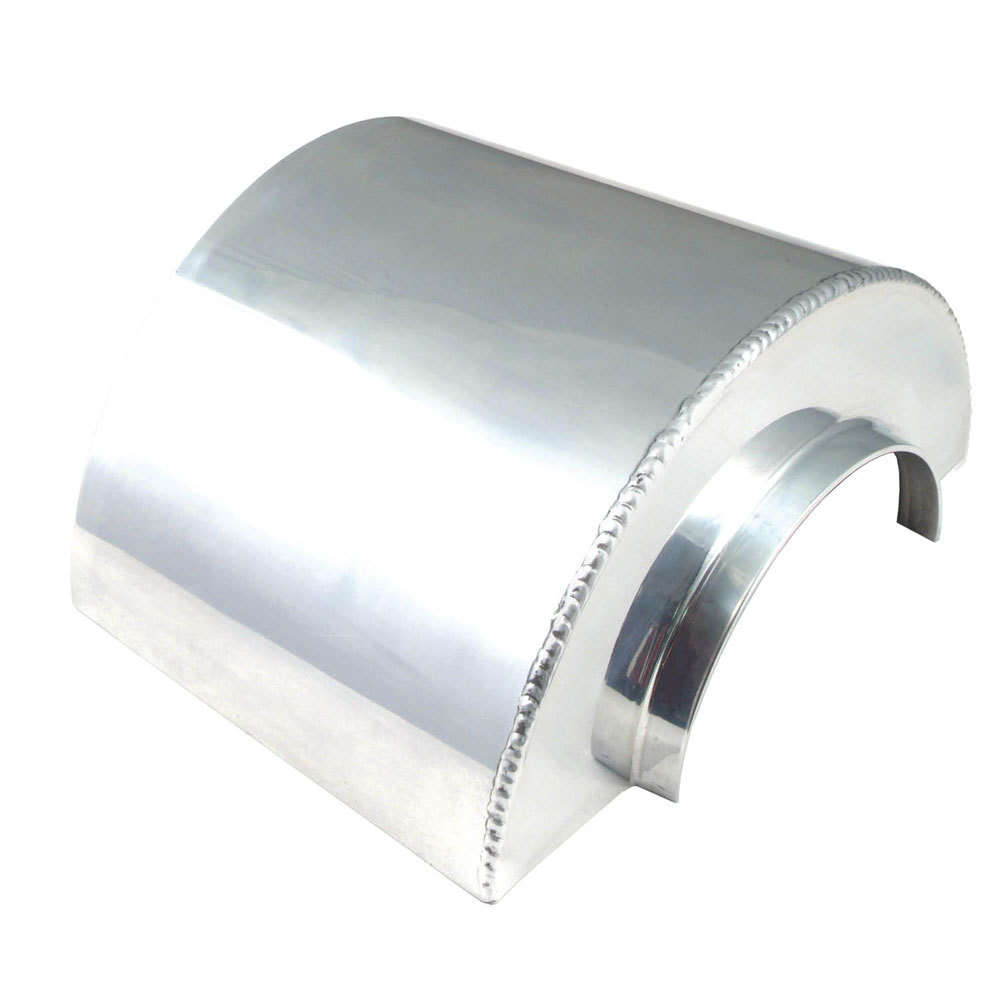 Air Filter Heat Shield - Clamp-On - 6.75 in Long - Aluminum - Polished - 3 in Conical Air Filters - Each