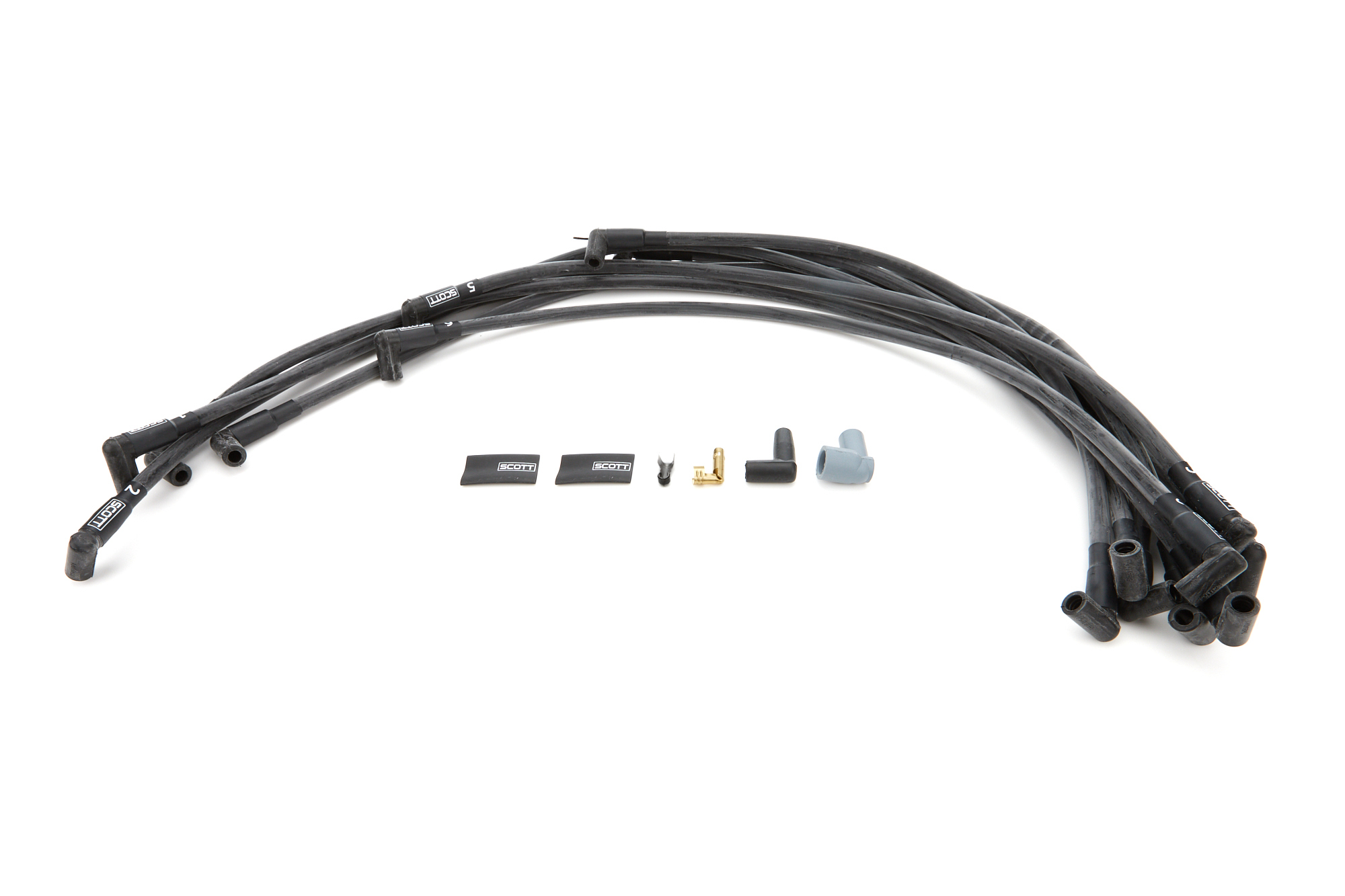 SCOTT PERFORMANCE — SCOTT PERFORMANCE SBC Spark Plug Wire Set 90-Degree - Black