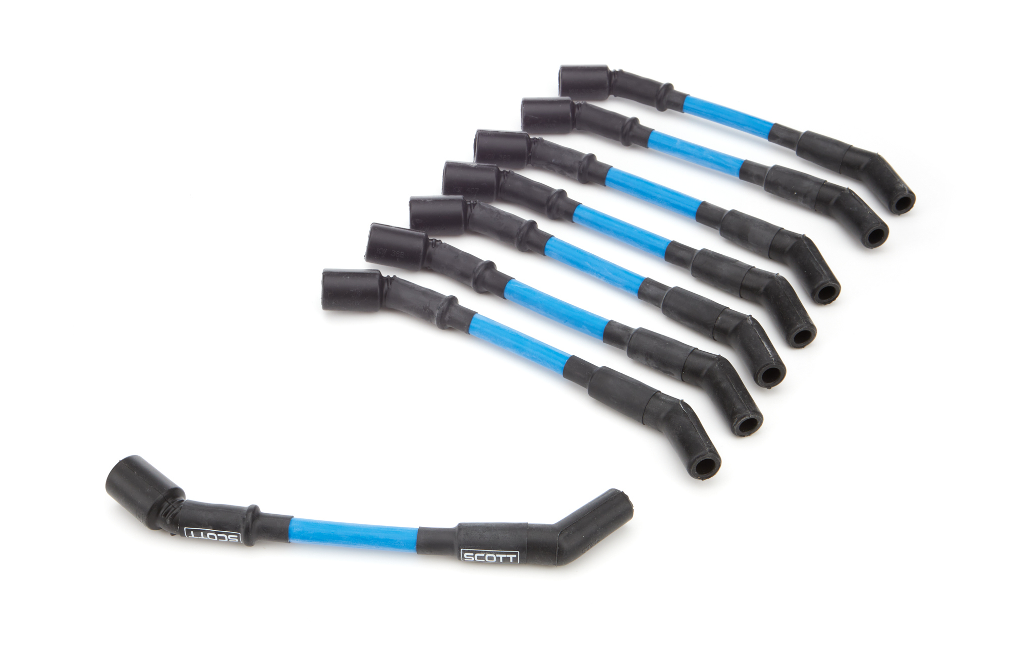 SCOTT PERFORMANCE — SCOTT PERFORMANCE GM LS Spark Plug Wire Set 45-Degree - Blue