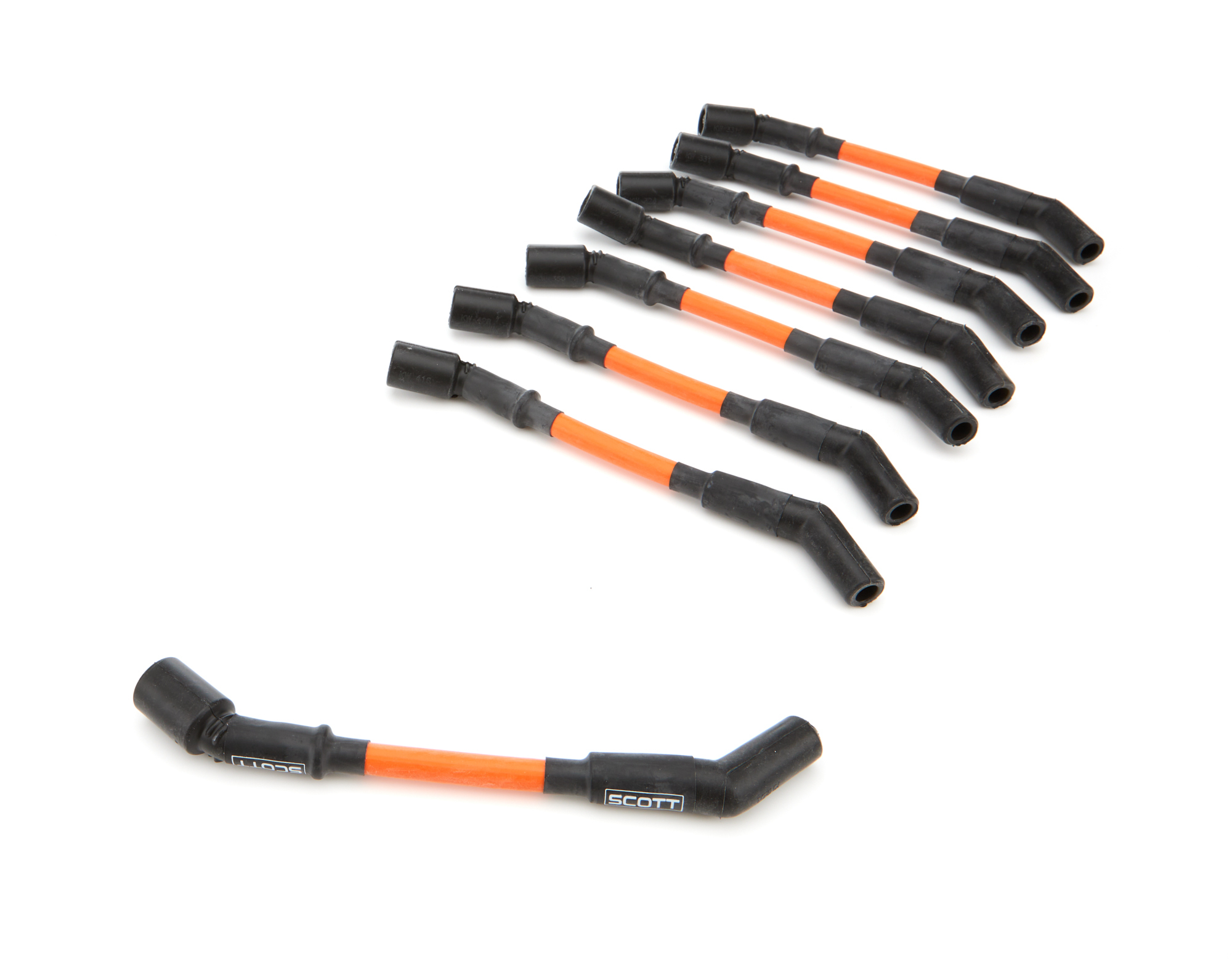 SCOTT PERFORMANCE — SCOTT PERFORMANCE GM LS Spark Plug Wire Set 45-Degree - Orange
