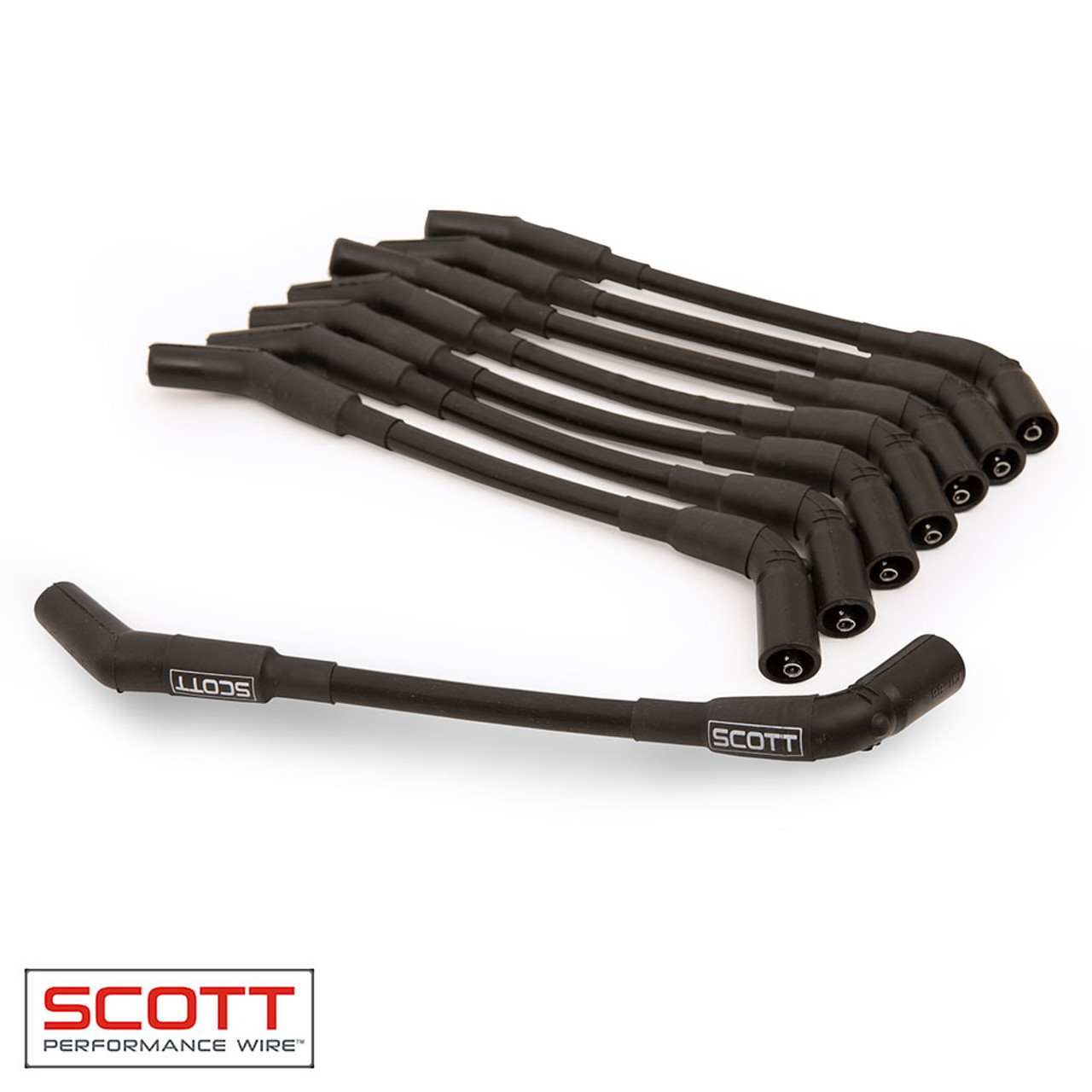 SCOTT PERFORMANCE — SCOTT PERFORMANCE GM LS Truck Spark Plug Wire Set 45-Deg - Gray