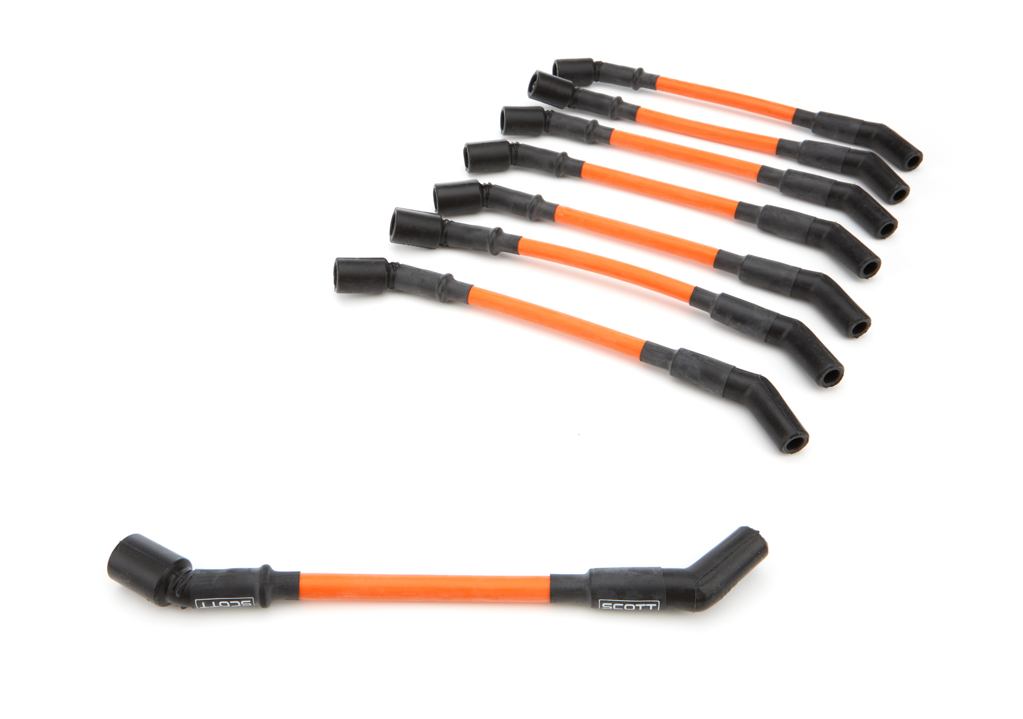 SCOTT PERFORMANCE — SCOTT PERFORMANCE GM LS Truck Spark Plug Wire Set 45-Deg - Orange