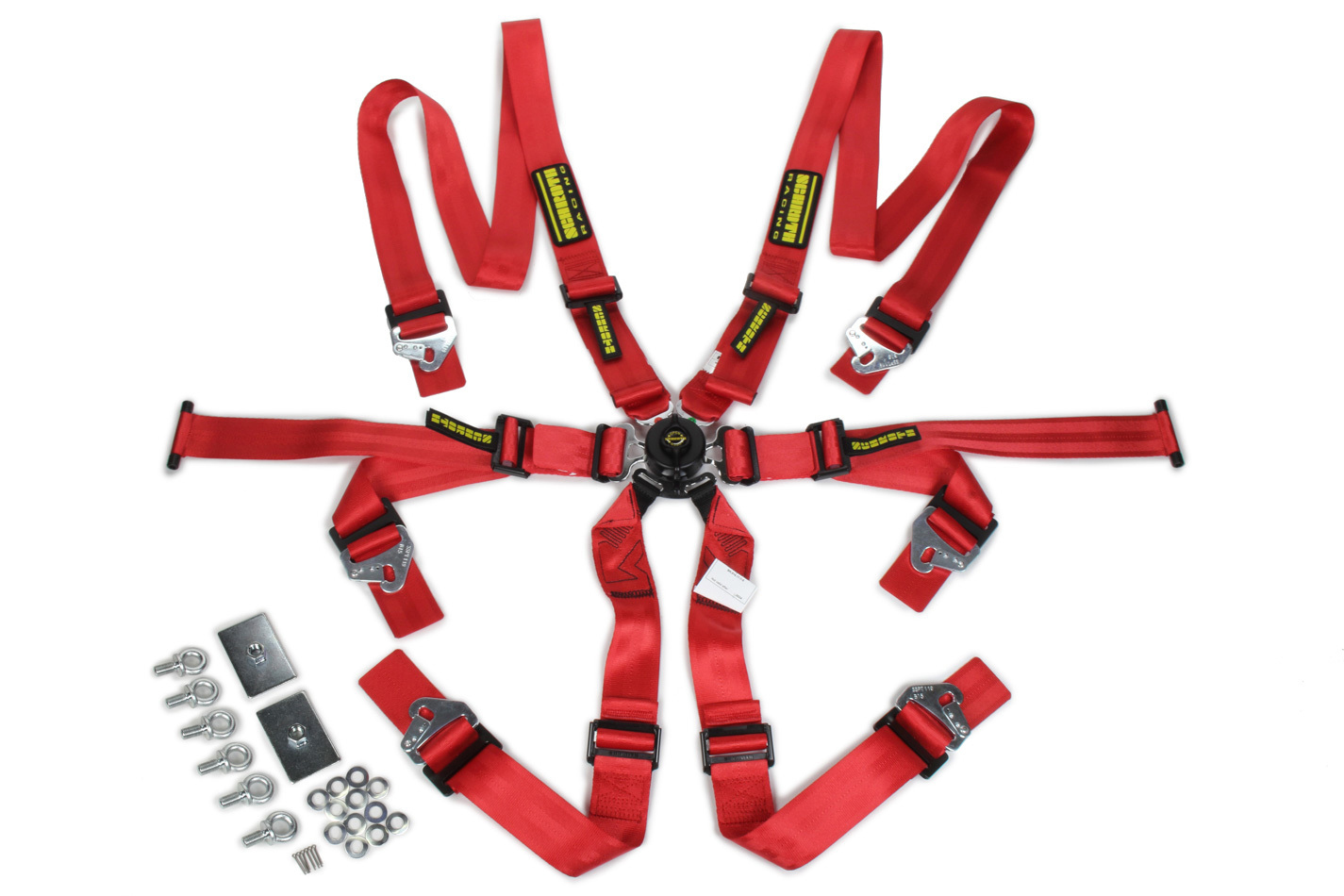 Schroth Racing SR94530-2-26 Harness, Flexi 2x2, 6 Point, Camlock, FIA Approved, Pull Down Adjust, Clip In / Wrap Around, Individual Harness, HANS Ready, Red, Kit