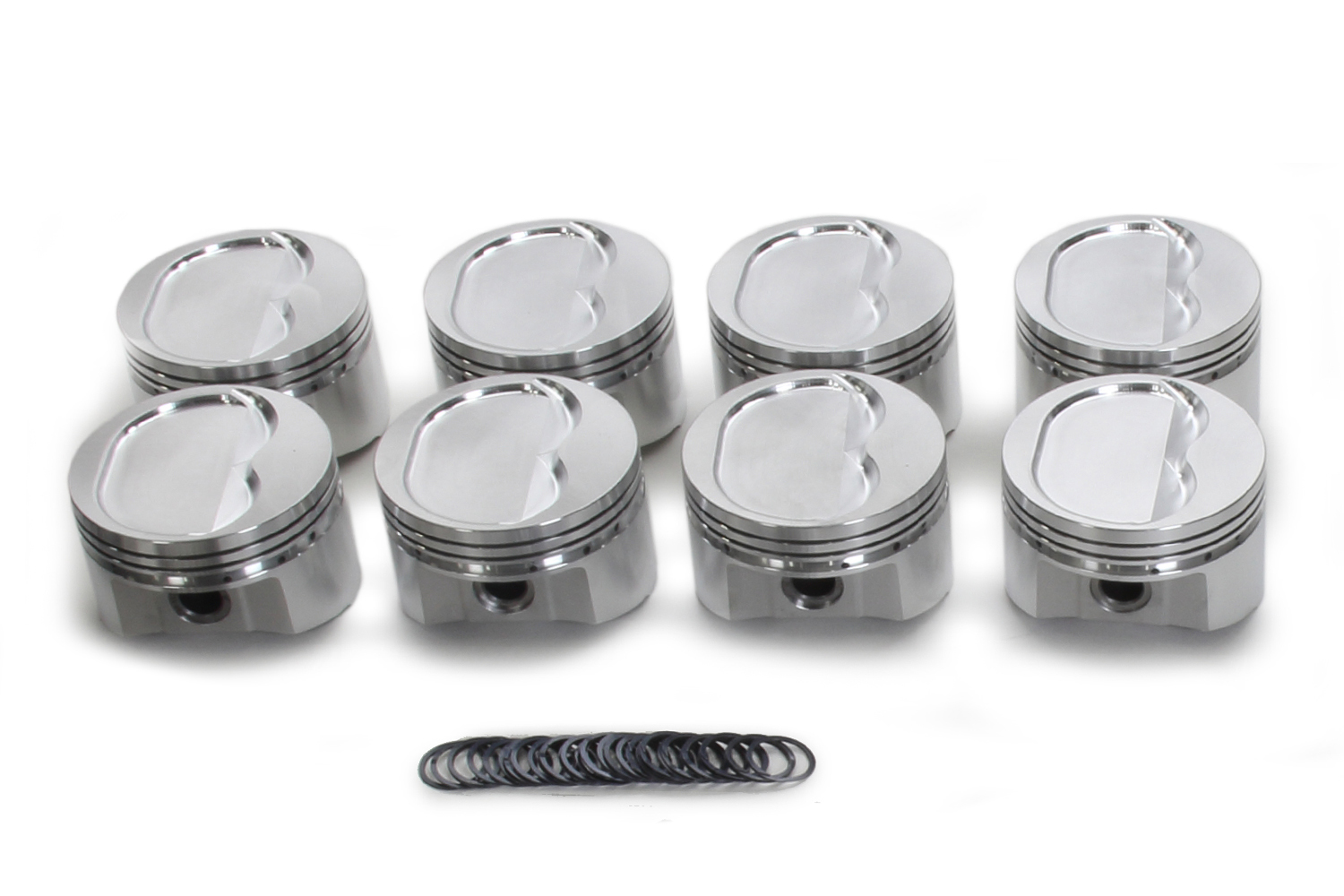 SRP Pistons 139628 Piston, 350 Inverted Dome, Forged, 4.030 in Bore, 1/16 x 1/16 x 3/16 in Ring Grooves, Minus 16.00 cc, Small Block Chevy, Set of 8
