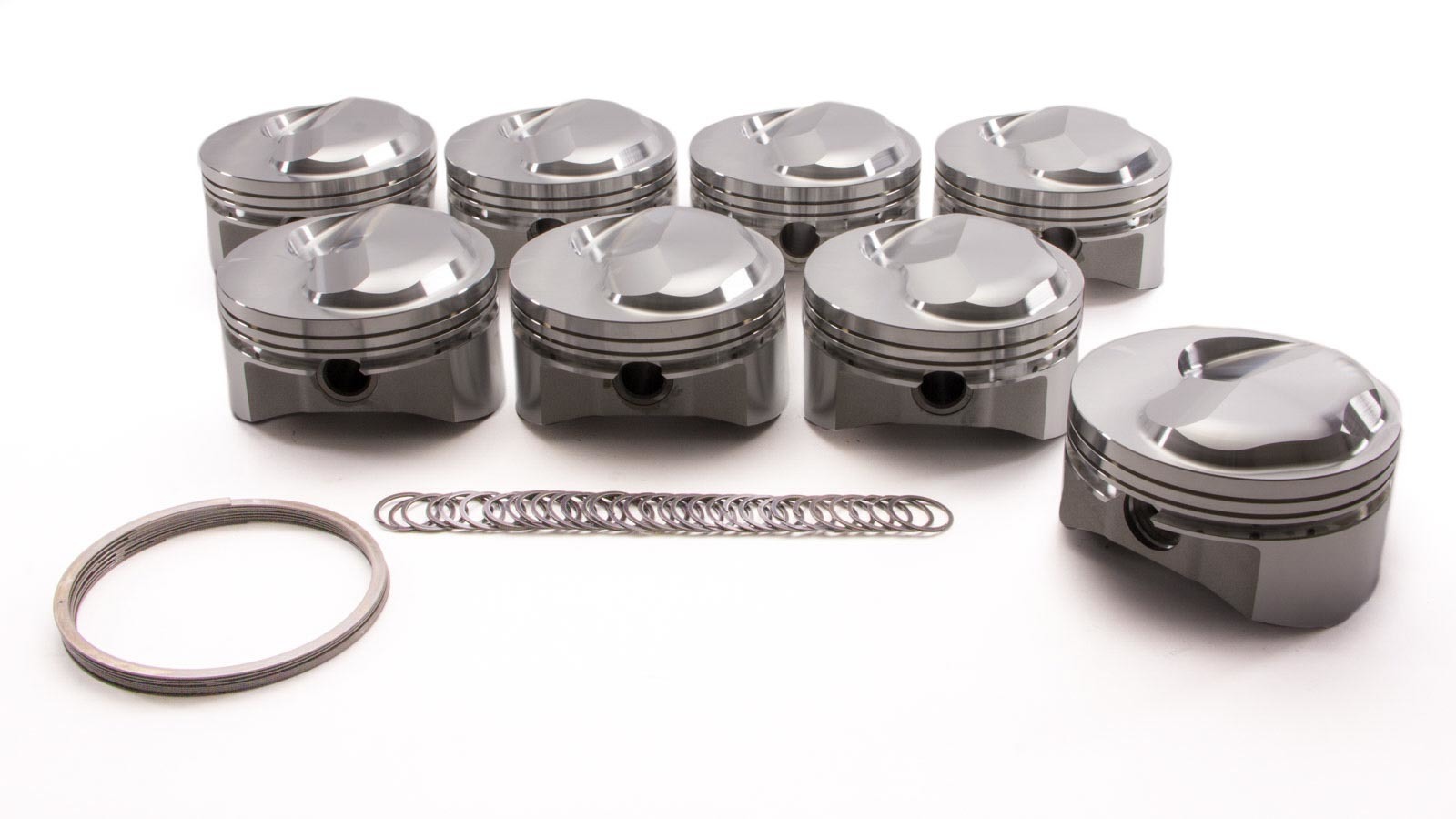 SRP Pistons 152157 Piston, BBC High Compression Dome, Forged, 4.600 in Bore, 1/16 x 1/16 x 3/16 in Ring Grooves, Plus 33.00 cc, Big Block Chevy, Set of 8