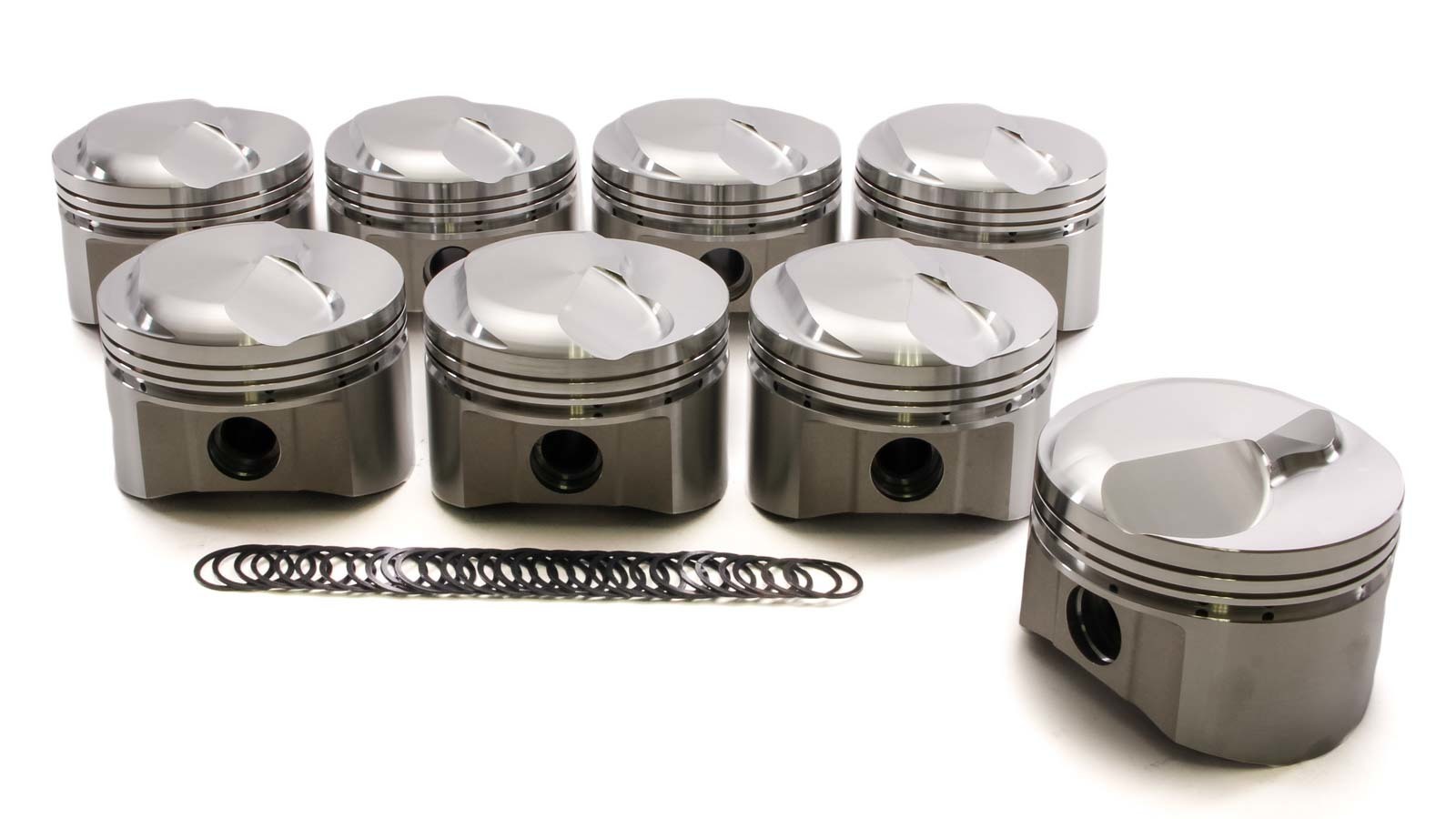 SRP Pistons 212134 Piston, BBC Small Dome Profile, Forged, 4.310 in Bore, 1/16 x 1/16 x 3/16 in Ring Grooves, Plus 29.00 cc, Big Block Chevy, Set of 8