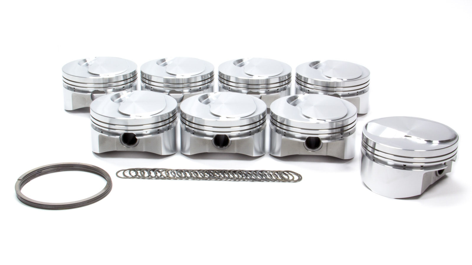 SRP Pistons 212162 Piston, BBC Small Dome Profile, Forged, 4.530 in Bore, 1/16 x 1/16 x 3/16 in Ring Grooves, Plus 10.00 cc, Big Block Chevy, Set of 8
