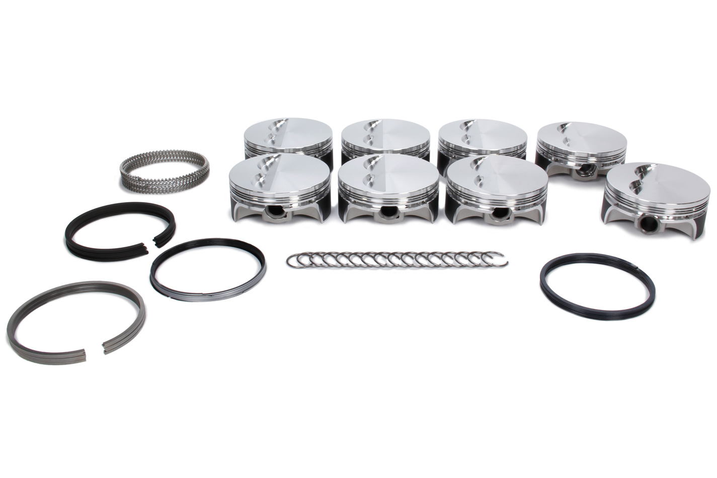 SRP Pistons 295444 Piston and Ring, Professional Series, Forged, 4.125 in Bore, 1.2 x 1.5 x 3.0 mm Ring Groove, Minus 5.00 cc, Small Block Chevy, Kit