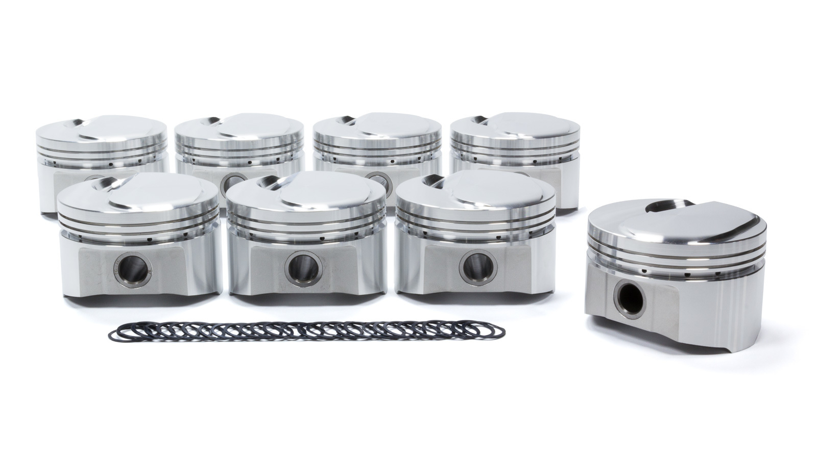 SRP Pistons 306724 Piston, BBC Small Dome Profile, Forged, 4.280 in Bore, 1/16 x 1/16 x 3/16 in Ring Grooves, Plus 10.70 cc, Big Block Chevy, Set of 8