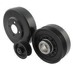 Steeda Autosports 701-0003 Pulley Kit, Under Drive, 6-Rib Serpentine, Ductile Iron, Black, Ford Modular, Ford Mustang 2001-04, Kit