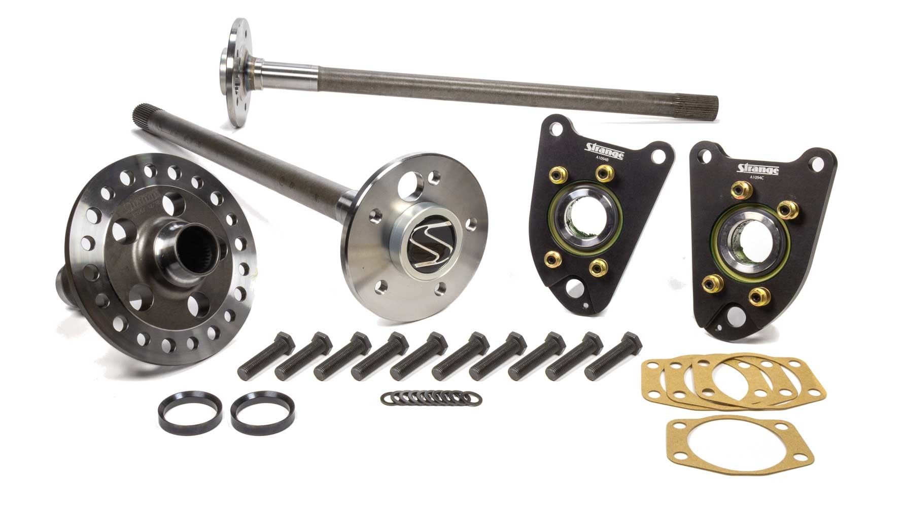 Strange Engineering P3509F94S Spool and Axle Kit, Pro Steel, 35 Spline, C-Clip Eliminator / Gaskets / Hardware and 1/2-20 in Studs Included, Disc Brakes, Ford 8.8 in, Ford Mustang 1986-93, Kit