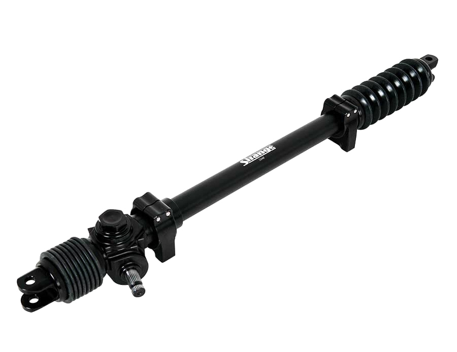 Strange Engineering S3448 Rack and Pinion, Manual, 4.25 in Travel, 24.50 in Long, 26 Spline, Aluminum, Black Anodized, Each