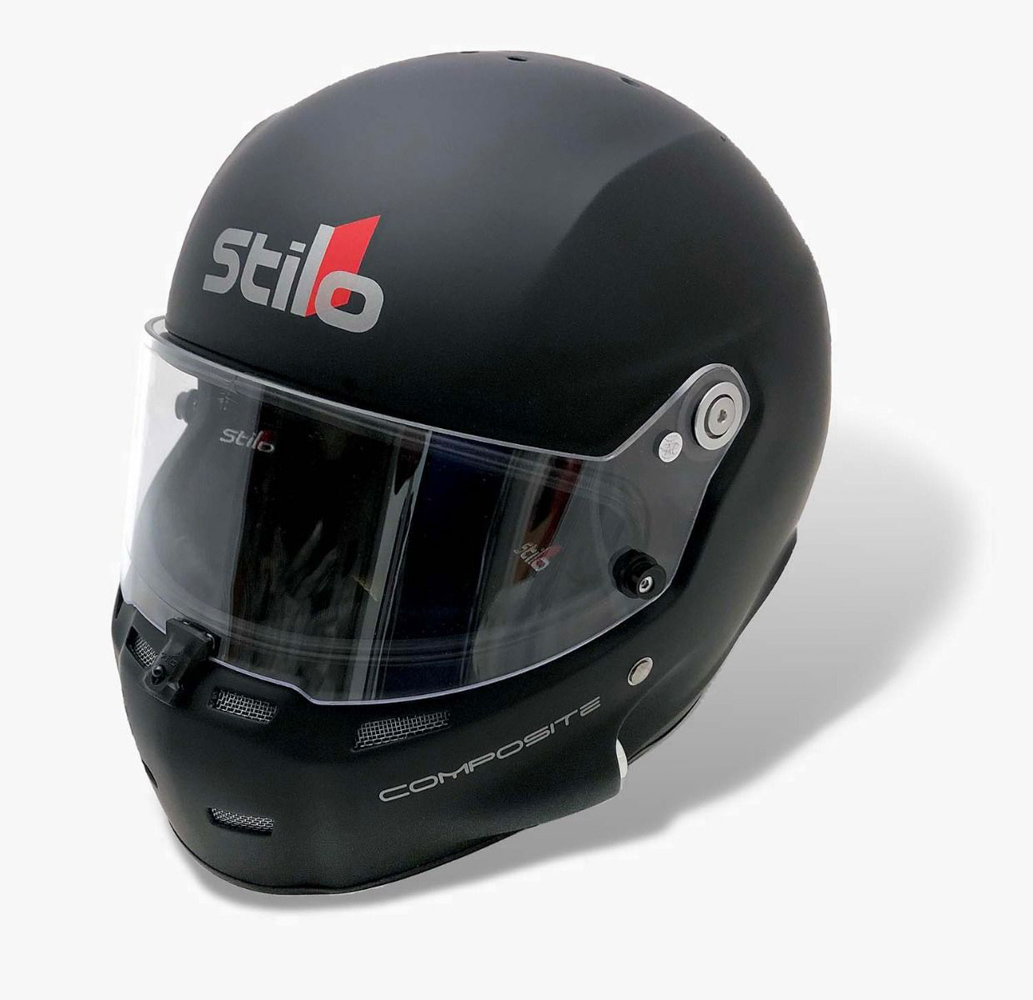 Stilo Helmets AA0700AF2T570401 Helmet, ST5 GT, Full Face, Snell SA2020, Head and Neck Support Ready, Flat Black, Medium, Each