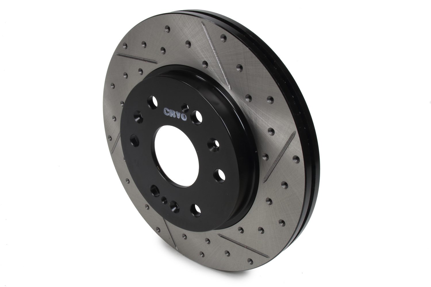 Stoptech 127.66057CL Brake Rotor, Sport Cryo, Front, Driver Side, Drilled / Slotted, 330 mm OD, 30 mm Thickness, 6 x 140.5 mm Bolt Pattern, Iron, Black Paint, Each