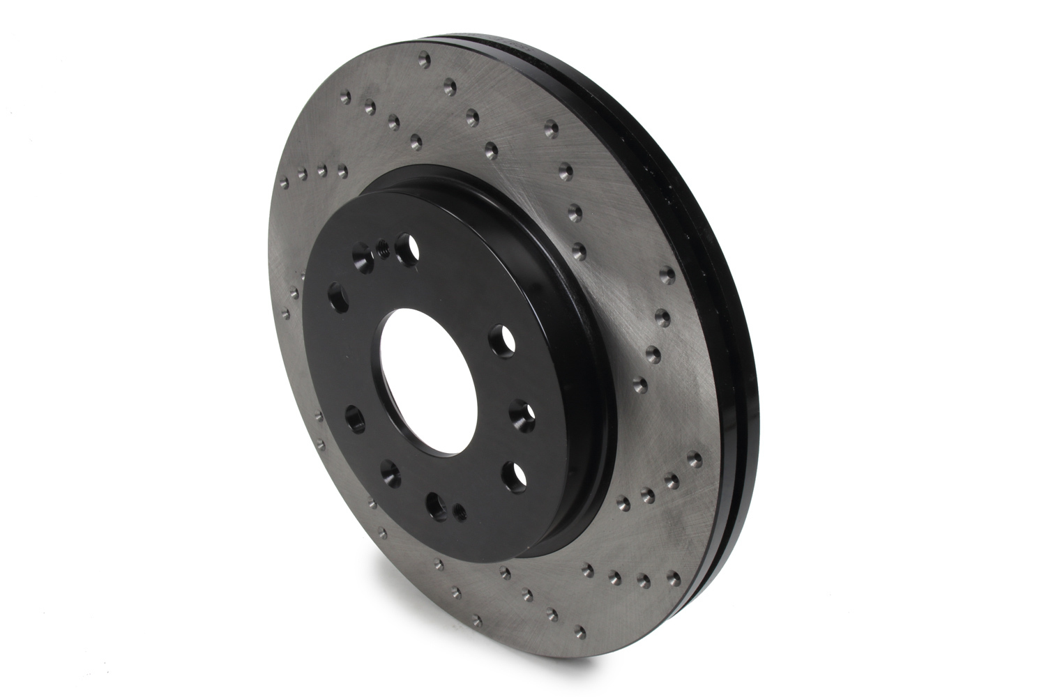Stoptech 128.66057L Brake Rotor, Premium Sport, Front, Driver Side, Drilled / Slotted, 330 mm OD, 30 mm Thickness, 6 x 140.5 mm Bolt Pattern, Iron, Black Paint, Each