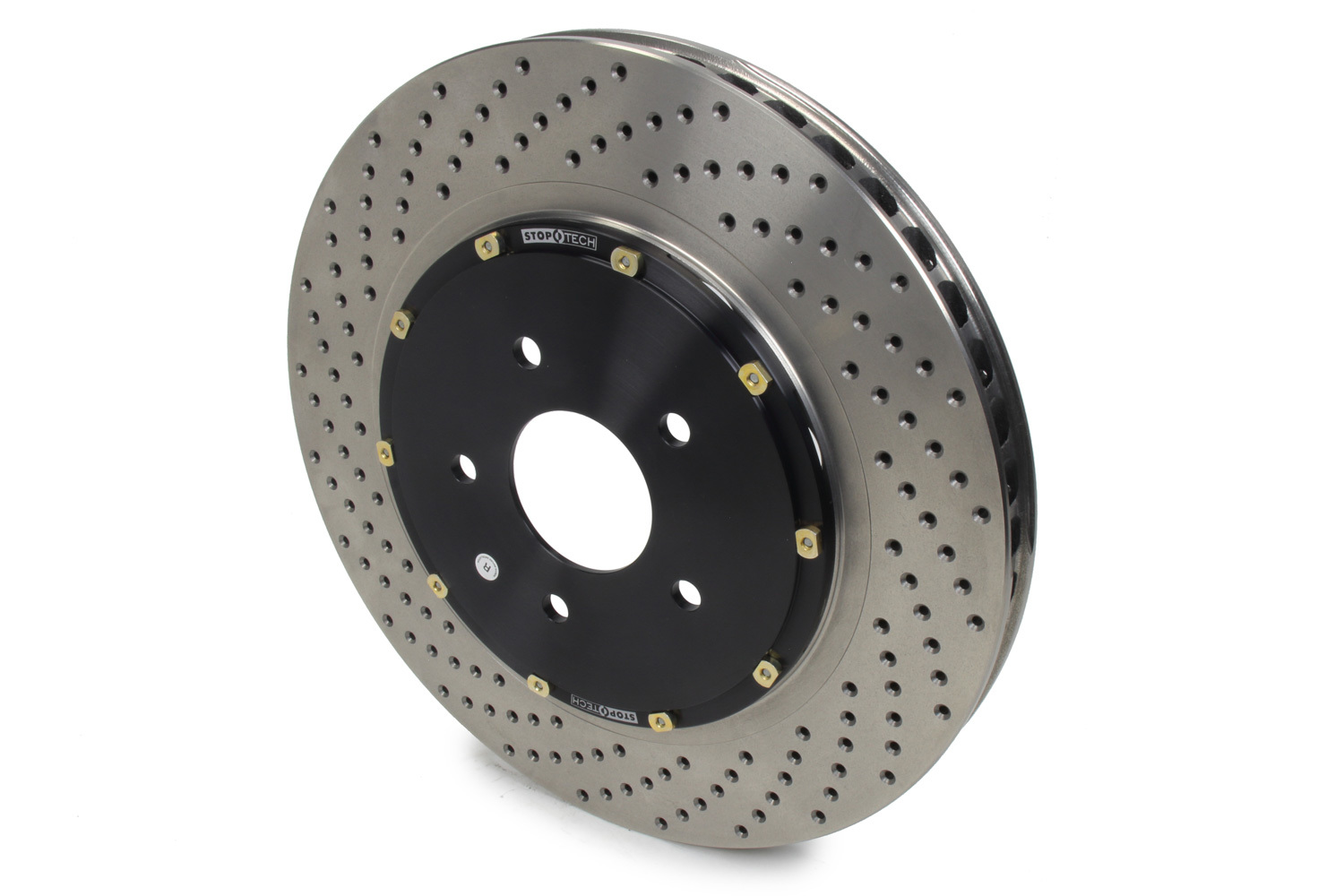 Stoptech 129.62102.16 Brake Rotor, AeroRotor, Front, Passenger Side, Drilled, 355 mm OD, 32 mm Thick, 5 x 120.65 mm Bolt Pattern, Iron, Black Paint, Each